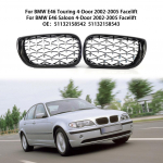 Tinka BMW E46 4D porai juodų priekinių grotelių Diamond Meteor stiliaus grotelių 02-05