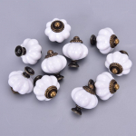 10 vnt senovinių baldų durų rankenos durų rankenos stalčiaus spintelės moliūgas 13*35*30mm balta