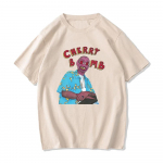 Tylerr The Creator Cherry Bomb Grafiniai Mar&scaron;kinėliai VYRAMS 100% Medvilnė Gražūs Mar&scaron;kinėliai Hip Hop Mada Mar&scaron;kinėliai Pavasario ir Vasaros Mar&scaron;kinėliai XS smėlinė
