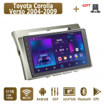 &bdquo;Android Carplay&ldquo; automobilio radijas, skirtas &bdquo;Toyota Corolla Verso 2004-2009&ldquo; daugialypės terpės grotuvo galvos blokas Stereo GPS navigacija BT WIFI 4+64 GB 1+16GB