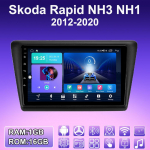 2 DIN Android Carplay Radijo imtuvas automobiliui Skoda Rapid NH3 NH1 2012-2020 Multimedijos grotuvas Pagrindinis įrenginys Stereo GPS Navigacija BT WIFI 2+32GB 1+16GB blue