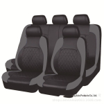 Deimantais dygsniuotas automobilio sėdynės užvalkalas, skirtas Centrinei ir Rytų Europai, su PU oda ir siuvinėjimais 9-piece set 5 seats pilka spalva
