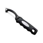 Besisukantis daržovių skustukas, bulvių skustukas su valikliu, skustuvas su a&scaron;triais nerūdijančio plieno peiliukais, vaisių skustukas su patogia rankena virtuvei One Size juoda