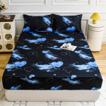 Gėlių spauda Deep Pocket Queen King patalynė - 3 PC Mink&scaron;ti mikropluo&scaron;to karalienės paklodės Deep Pocket Blukimui atsparūs patalynės užvalkalai ir pagalvių užvalkalai 90x200+25cm+2 pillowases