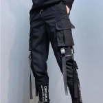 Moterys Vyri&scaron;ki Cargo Kelnės Juostelės Ki&scaron;eninis Jogger Elastingas Juosmuo Auk&scaron;tas Streetwear Harajuku Punk medvilninės kelnės XXL