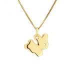 Pendentif Enfants - L&Eacute;A & ARTHUR - Motif LAPIN - Or Jaune 375 - Bijou Anallergique - &Eacute;crin Prestige