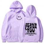 Jėzus tave myli Dvipusiai spausdinti gobtuvai High Street Fashion Oversized megztiniai Vyrai Moterys Auk&scaron;tos kokybės vintažiniai Sudaderai XS