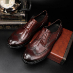 Goodyear Didelio dydžio odiniai batai Verslo suknelės odiniai batai Vyri&scaron;ki briti&scaron;ki retro plautos odos batai Vestuviniai batai 37 tamsiai ruda spalva