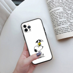 ED44 S-Snoopys telefono dėklas, skirtas iPhone 6, 6s, 7, 8, 11, 12, 13, 14, 15, XS, Pro Max, XR, X SE, Samsung S20, S21, S22, S23, S24, FE, Ultra Plus Lite, S21S, A55. iPhone 14 Plus