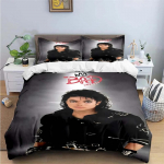 I&scaron;skirtinis mados M-Michael-Jackson spaudinio patalynės komplektas: užvalkalas ant antklodės, antklodė, lovos užvalkalas. Jaunimui, vaikams, mergaitėms, berniukams. Gimtadienio dovana 135X200cm-2pcs