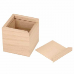 Set de 6 tirelires carr&eacute;es en bois - 6 x 6 x 6 cm