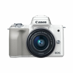 Canon EOS M50 veidrodinė kamera + EF-M 15-45mm f/3.5-6.3 IS STM priartinantis objektyvas balta
