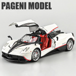 1:18 Pagani Huayra Dinastia Super Sportinio Automobilio Lydinio Modelis Automobilio Žaislas Die-cast Metalo Liejinys Garsas ir &Scaron;viesa Atgal Traukiamas Automobilio Žaislas Vaikų Transporto Priemonė balta