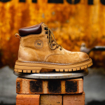 Vyri&scaron;ki briti&scaron;ko stiliaus geltonos odos auk&scaron;takulniai žygio batai - Rudens retro darbiniai drabužiai 39