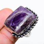 Sage Amethyst Handmade 925 Sterling Silver Jewelry Ring Size 10 h9q04