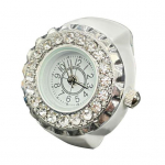 Pir&scaron;to laikrodis žiedas tampomas hip-hop kasdienis apvalus ciferblatas prabangus vyri&scaron;kas moteri&scaron;kas blizgantis cirkonio kvarcinis laikrodis žiedas vakarėlio reikmenys sidabras