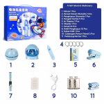 Elektroninis ra&scaron;tinės reikmenų rinkinys, vakuuminis pie&scaron;tukų drožtukas, trintukas, 11 viename / Elektroninis ra&scaron;tinės reikmenų rinkinys, mokymosi dovana mergaitėms 11 set mėlyna