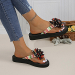 Madingi moteri&scaron;ki &scaron;lepetės per pir&scaron;tą vasarai, paplūdimio platforminės &scaron;lepetės, kasdieniai lauko plei&scaron;tiniai sandalai, vasariniai moteri&scaron;ki batai 36