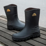 Vasariniai PVC Mokasinai Juodi Lietaus Batai Vyrams Wellies Auk&scaron;tos Kokybės Plataus Pir&scaron;to Vyri&scaron;ki Batai Guminiai Batai Suaugusiems Žemi Kulniukai Patogūs Sodo 39