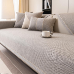 Austas medvilninis ir lininis sofos pagalvėlė visų sezonų universalus neslystantis sofos uždangalas atlo&scaron;o uždangalas audinys rank&scaron;luostis 90x210cm &scaron;viesiai pilka spalva