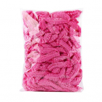 100Pcs Shower Cap Disposable Ear Protection Free Size Bath Cap Waterproof Transparent Hair Salon Shower Cap 42cm mėlyna