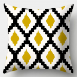 Kvadratinė pagalvės užvalkalas su geltonais dryžuotais langeliais, sofos užvalkalas, kūrybinga pagalvė, 45 cm x 45 cm 40x40cm