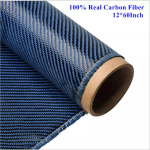 100% Tikras Anglies Pluo&scaron;to Audinys 12 &times; 60 3K 220gsm 2x2 pynimas Medaus Koriai Hibridinis Anglies Kevlaro Audinys Mėlynas&Juodas