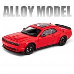 Nauja 1:24 &bdquo;Dodge Challenger SRT&ldquo; lydinio automobilio modelis, liejamas metalinis sportinis automobilis, modelis, kolekcinis modeliavimas, garso ir &scaron;viesos vaiki&scaron;kas žaislas berniukui juoda