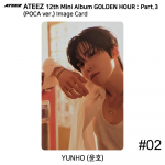 ATEEZ 12-asis mini albumas Golden Hour 3 dalis POCA versija. Oficiali fotokortelė QR vaizdo kortelė Yunho - Image #2