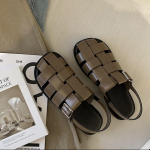 Austi Sandalai Moterims Lauke Vasariniai Retro Atsitiktiniai &Scaron;lepetės Minimalistinė Mada Paplūdimio Avalynė Dizainerio Sandalai Sandalias De Mujer 40 tamsiai ruda spalva