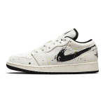 Air Jordan 1 Low SE GS Dažų Ta&scaron;keliais Vaikų Sportbačiai Kreminis Baltymas Juodas DH3295-100 37.5