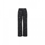 Jordan Flight Heritage Viso spaudinio logotipas Tiesios kle&scaron;nės Krovinių kelnės Vyri&scaron;kos kelnės Juodos DV7560-010 S black