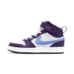 Nike Court Borough Mid 2 PS Balti/Baklažanų/Aktyvios fuksijos/Karali&scaron;kos pulso vaiki&scaron;ki sportbačiai Violetiniai CD7783-106 29.5