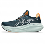 Asics Gel-Nimbus 27 Patogūs Universalūs Smūgius Sugeriantys Patvarūs Žemi Maratono Bėgimo Bateliai Vyri&scaron;ki Sportbačiai Mėlyni Balti 1011C136-300 42.5