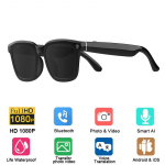 I&scaron;manūs AI Akiniai Fotografavimo Kamera 1080HD Nuotrauka Skambutis Vertimas Vandeniui Atsparūs Bluetooth Akiniai nuo Saulės Jutiklinis Valdymas Akiniai nuo Saulės UV400