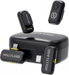 Hollyland Lark A1 Belaidis Mini Mikrofonas, skirtas iPhone ir Android, 48kHz/24-bit, Mikrofonas YouTube, Podcast, Vlogging juoda