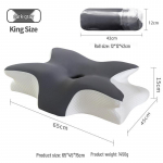 Tarptautinė drugelio formos atminties putų pagalvė kaklo atramai - Auk&scaron;ta/Žema pusė miegantiems ant &scaron;ono Pillow Core + Liner + Outer Pillowcase