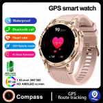 2025 Naujas Lauko Profesionalus GPS Trajektorijos I&scaron;manusis Laikrodis 1.5 HD Ekranas Vandeniui Atsparus Apyrankė BT Skambutis I&scaron;manusis Laikrodis Vyrams skirtas Android IOS rožinė