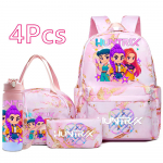 4 vnt./rinkinys Animacinis K-Pop spausdintas Kuprinė Rankinė Pie&scaron;tukinė su 750 ml Vandens Buteliuku Paaugliui Berniukui Mergaitei Mokyklinė Didelės Talpos Knygų Krep&scaron;ys Mochila