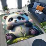 Mielas panda bambuko ra&scaron;to grindų kilimėlis, mink&scaron;tas, skalbiamas, neslystantis, dėmėms atsparus kilimas svetainei, miegamajam, vaikų kambariui, namų dekoravimui 80x120cm