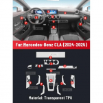 Atsparus įbrėžimams automobilio interjero centrinės konsolės, medijų panelės, navigacijos TPU apsauginė plėvelė Mercedes Benz CLA 2024 2025 Left rudder driving