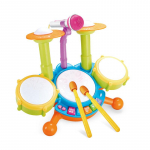 Vaikų būgnų rinkinys mažiems vaikams 1-3 metai, muzikiniai kūdikių edukaciniai instrumentai, žaislai mažiems vaikams, mergaitei, mikrofonas, mokymosi veiklos, dovanos