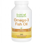 &bdquo;Super Nutrition&ldquo;, Omega-3 žuvų taukai, &bdquo;Vivomega&ldquo; trigliceridai, 1000 mg, 240 mink&scaron;tųjų žuvų kapsulių