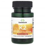 Swanson, natūralus vitaminas K2, 100 mcg, 30 mink&scaron;tųjų gelių