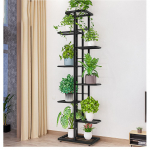 8 pakopų metalinis augalų stovas patalpoms ir laukui 9 vazonų laikikliai Pakopinis augalų lentynėlė Metalinis gėlių ekspozicijos stovas kampui, terasai