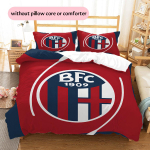 Bologna FC ra&scaron;tų patalynė Namų dekoracija Gimtadienio ir &scaron;ventės dovana (1 * antklodės užvalkalas + 2 * pagalvės užvalkalai, be &scaron;erdies) 200x200cm