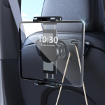 OatsbasfTelefono ir plan&scaron;etės laikiklis Tesla galvos atramai, magnetinis padėklas su 2 kabliukais, universalus automobilio laikiklis 4,7-12,9 iPad, Switch juoda