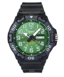 Casio Analoginis Dervos Dirželis Žalias Ciferblatas Kvarcinis MRW-210H-3BV 100M Vyri&scaron;kas Laikrodis žalia