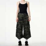 Karinio stiliaus unisex laisvos capri kelnės gatvės stiliaus &scaron;ortai su ki&scaron;enėmis laisvalaikio kelnės moterims iki blauzdų S