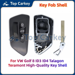 TopCarkey Atsarginis i&scaron;maniojo rakto dėklas pultelis skirtas VW Golf 8 ID.3 ID.4 ID.6 Talagon Teramont Tiguan Viloran Magotan B9 3 Buttons Shell